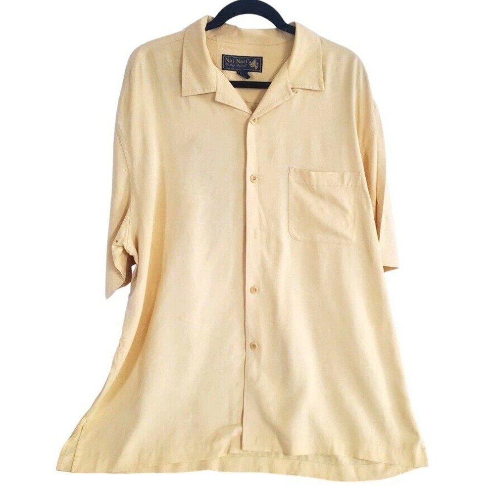 VTG 2000s Y2K Nat Nast Limited Edition Rum Runners Silk Button Down Shirt Sz L